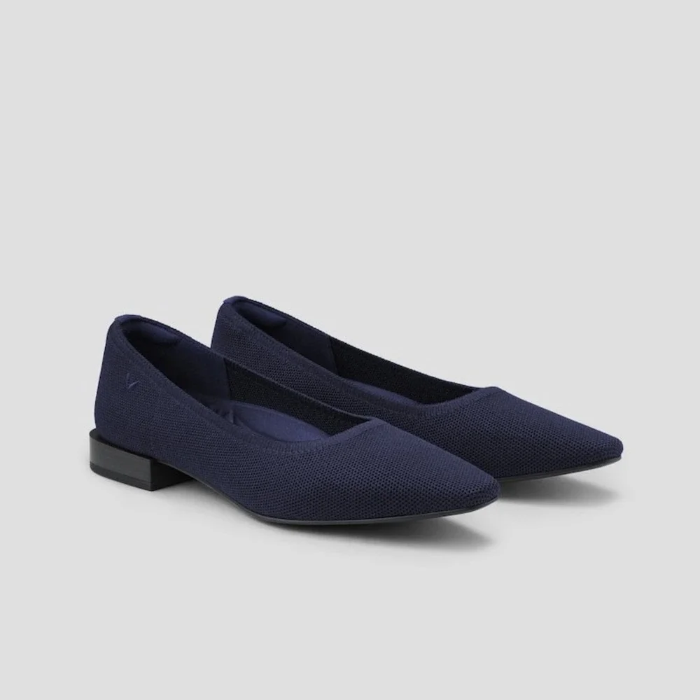 Vivaia Pointed-Toe Knit Block Heel Pumps‎ Comfortable Flats Shoes Size 8 EUR 39
